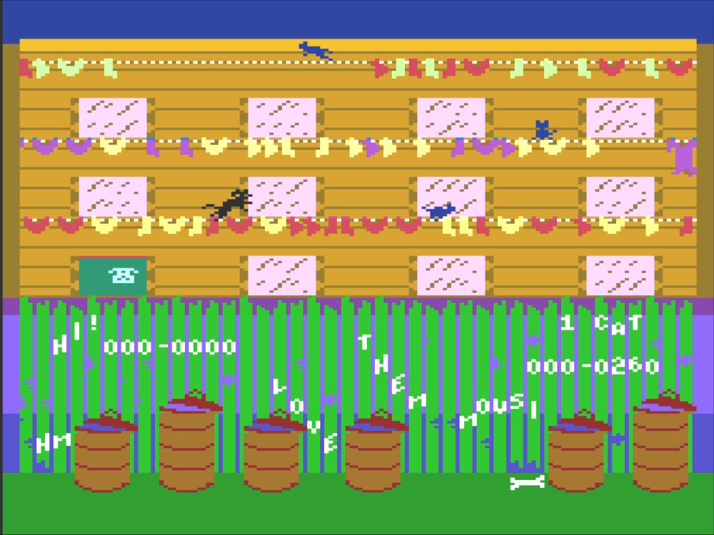 Gameplay of Alley Cat for Atari 8 Bit